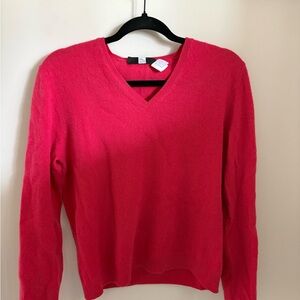 Saks Fifth Avenue Bright Pink V-Neck Sweater Co